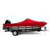 Eevelle Boat Cover ALUMINUM FISHING Walk Thru Windshield, Outboard Fits 26ft 6in L up to 102in W Red SBAVWT26102B-JYR